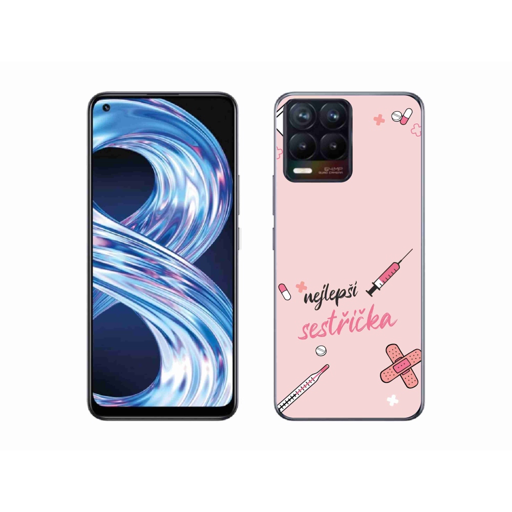 Gelový kryt mmCase na Realme 8 Pro - nejlepší sestřička růžové pozadí