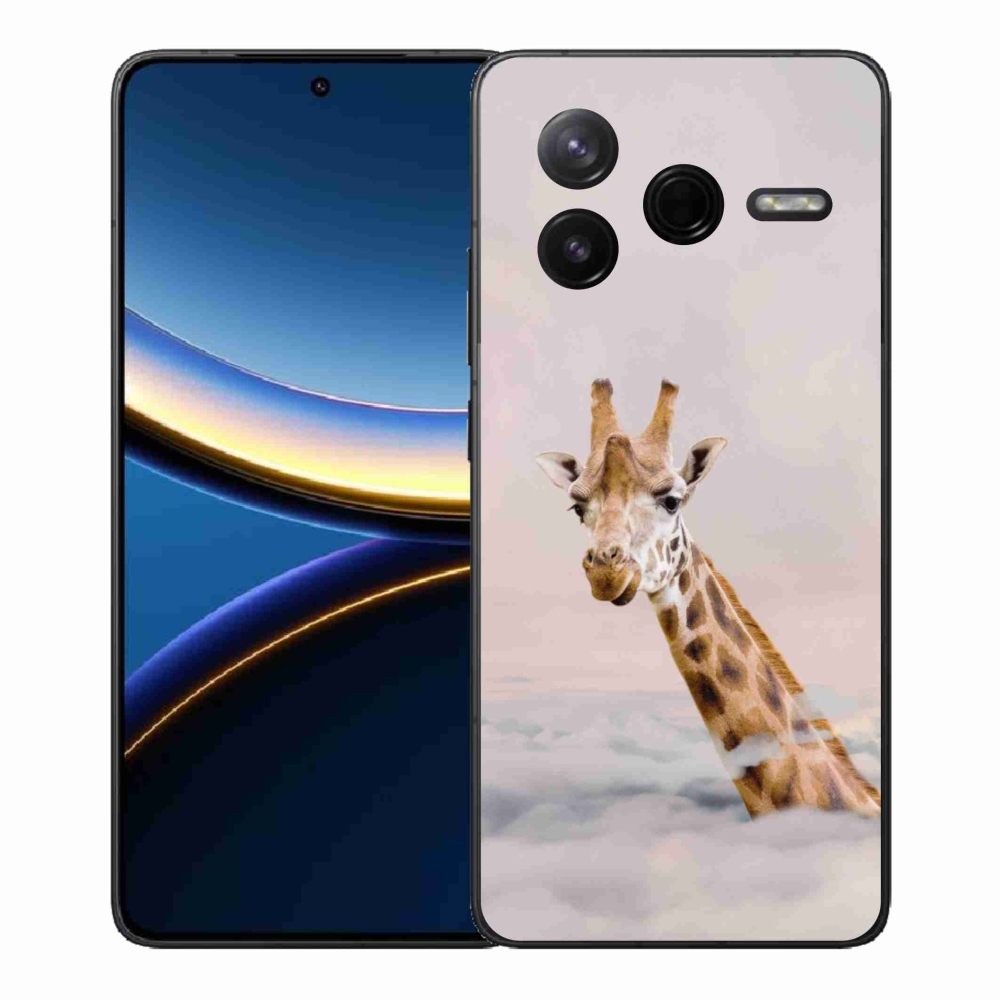 Gelový kryt mmCase na Xiaomi Poco F7 Pro - žirafa v oblacích