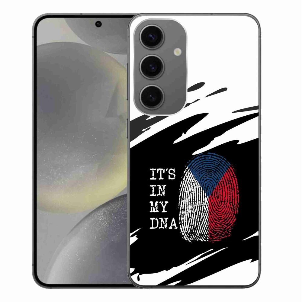 Gelový kryt mmCase na Samsung Galaxy S24+ - vlajka otisk prstu černobílé pozadí