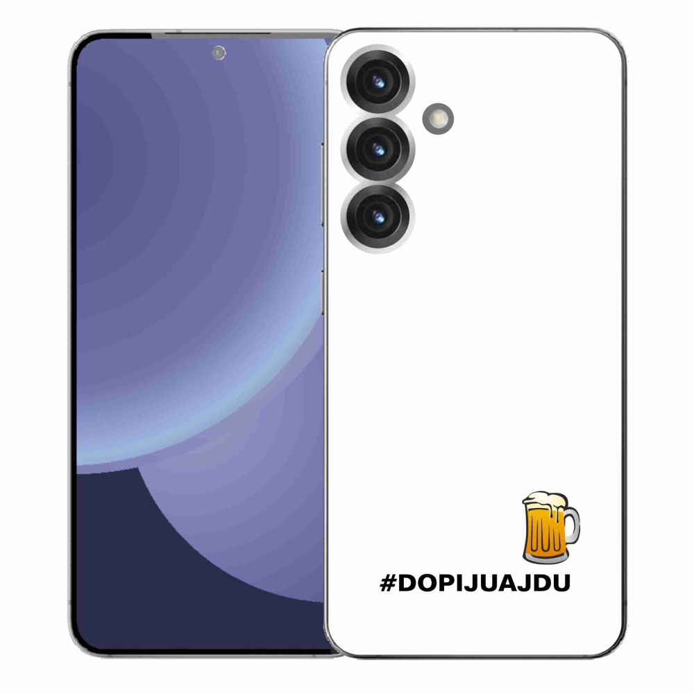 Gelový kryt mmCase na Samsung Galaxy S25+ - pivní motiv 1 bílé pozadí