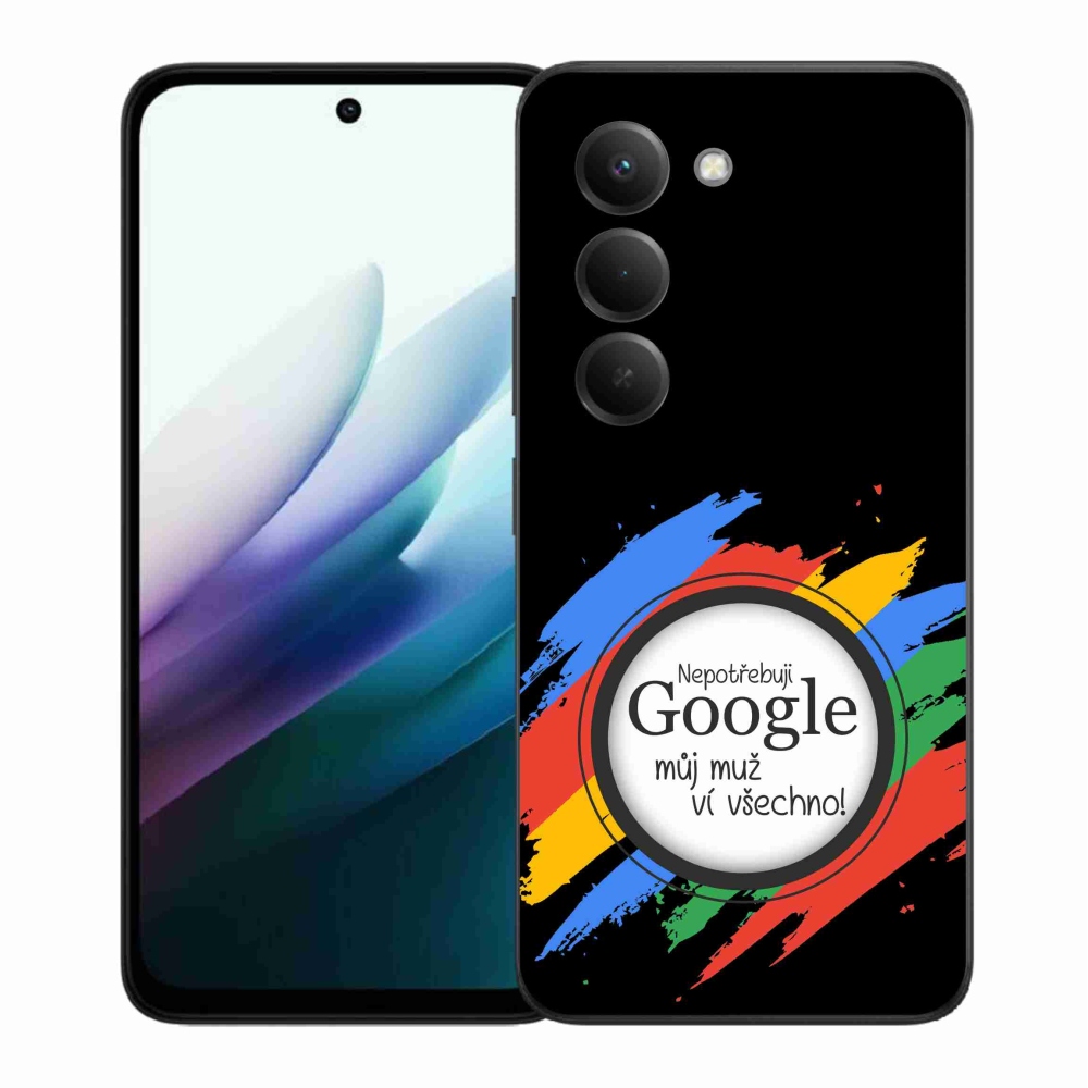 Gelový kryt mmCase na Xiaomi Redmi 15 4G/5G (171mm) - muž ví všechno černé pozadí