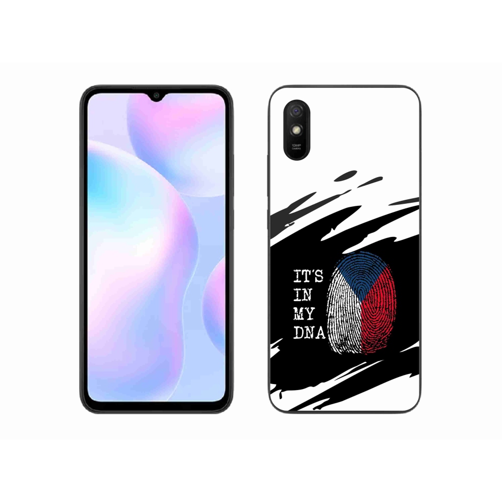 Gelový kryt mmCase na Xiaomi Redmi 9A - vlajka otisk prstu černobílé pozadí