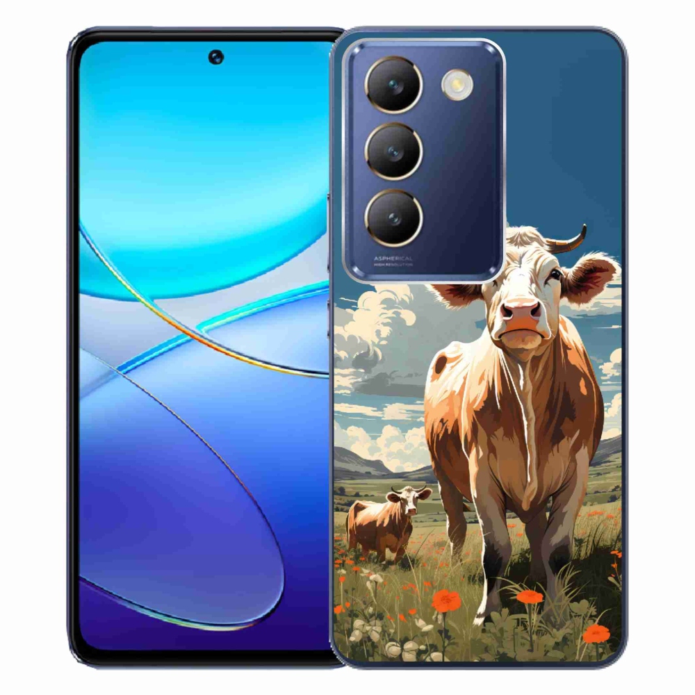 Gelový kryt mmCase na Vivo V40 SE 4G/5G - krávy na louce