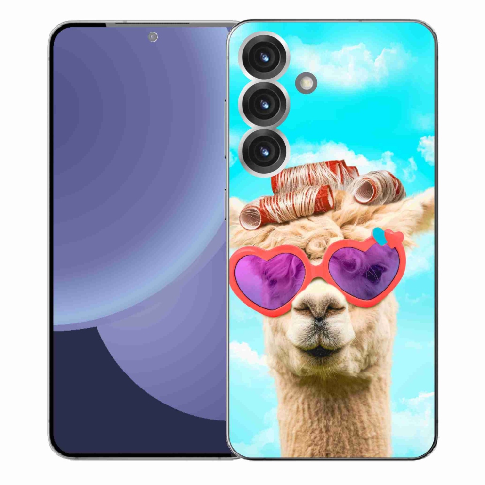 Gelový kryt mmCase na Samsung Galaxy S25+ - lama s brýlemi