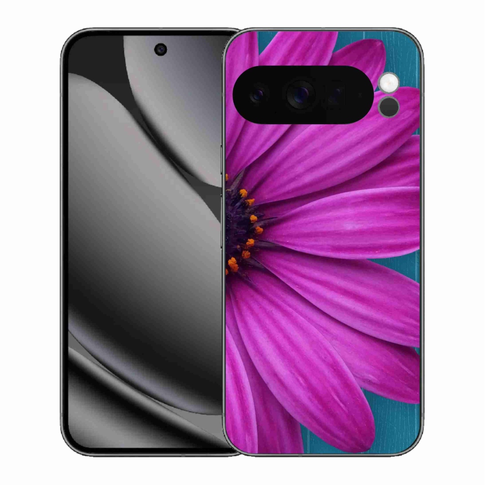 Gelový kryt mmCase na Google Pixel 10 Pro XL - fialová kopretina