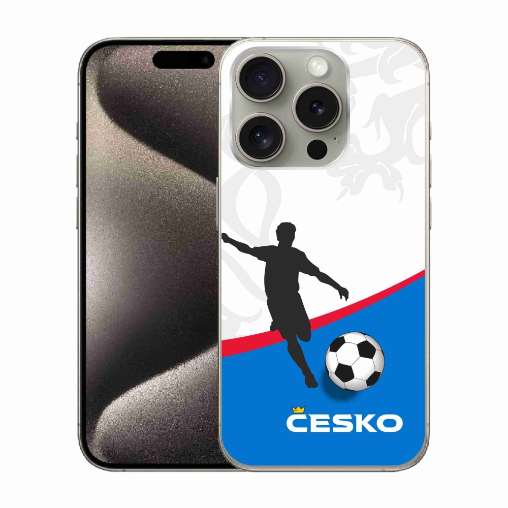 Gelový kryt mmCase na iPhone 15 Pro - fotbal Česko 1