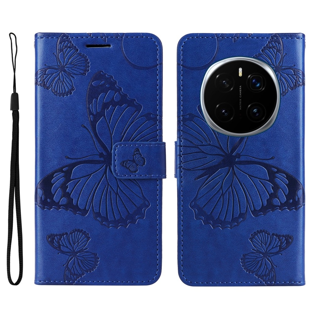 Big Butterfly knížkové pouzdro na Honor Magic 7 Pro 5G - modré