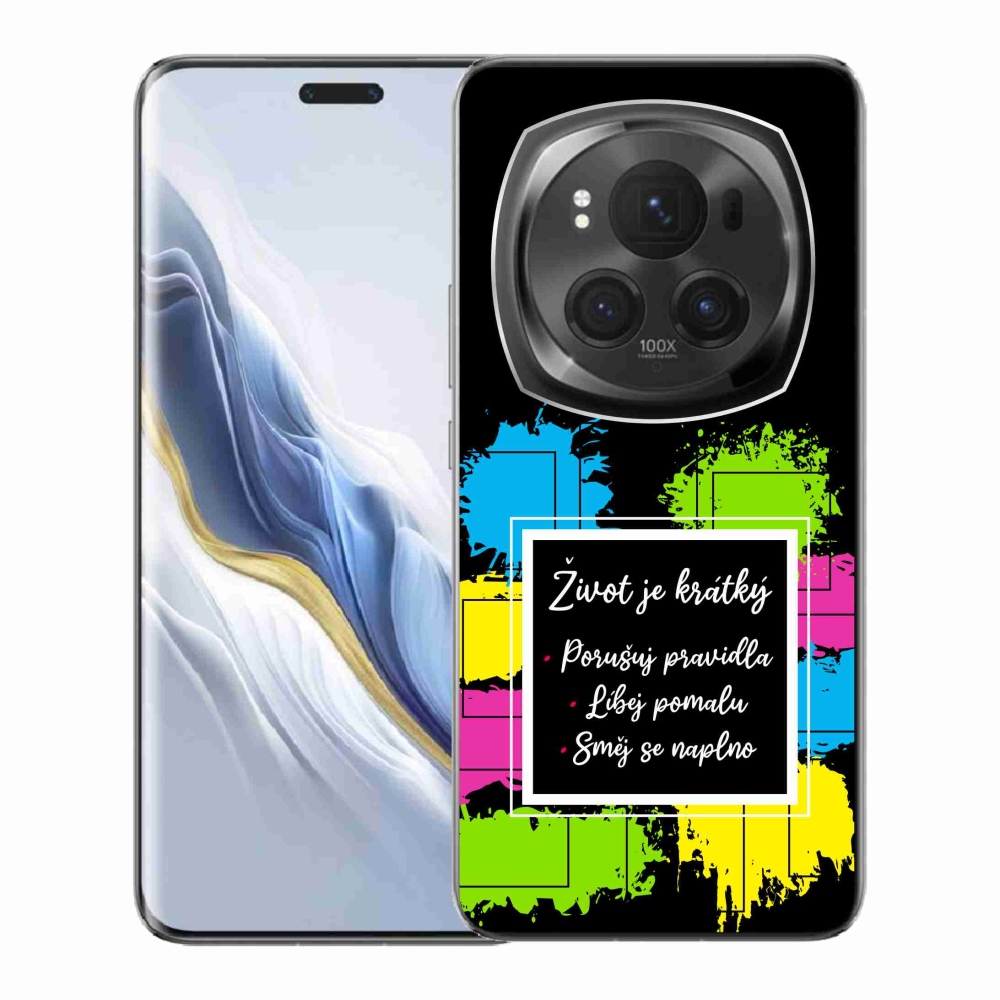 Gelový kryt mmCase na Honor Magic 6 Pro 5G - citát 5 černé pozadí