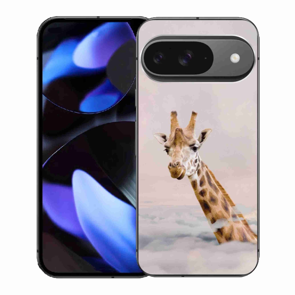 Gelový kryt mmCase na Google Pixel 9/9 Pro - žirafa v oblacích