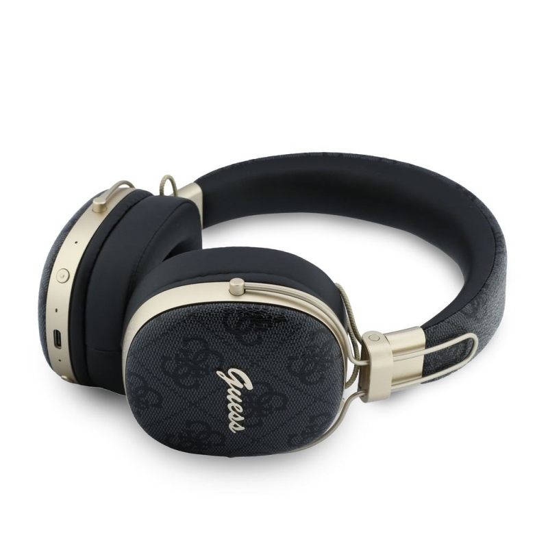 Guess 4G Metal Script Logo ENC Bezdrátová Sluchátka Black