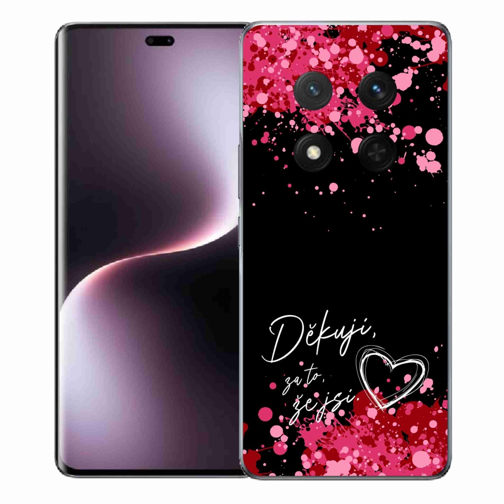 Gelový kryt mmCase na Honor Magic 7 Lite 5G - zamilovaný text 2 černé pozadí