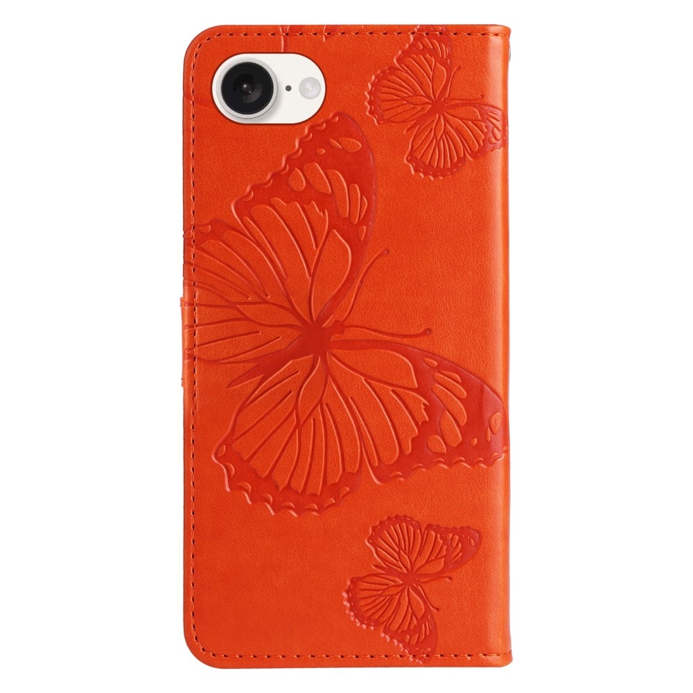 Big Butterfly knížkové pouzdro na iPhone 16e - oranžové