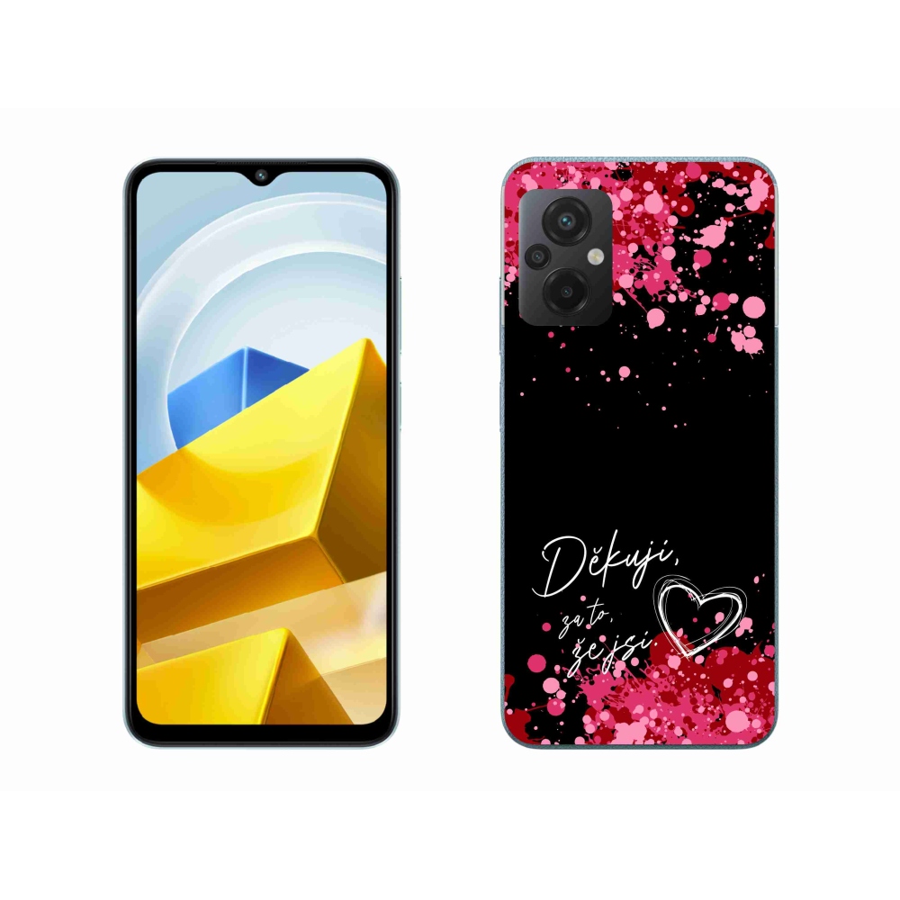 Gelový kryt mmCase na Xiaomi Poco M5 4G - zamilovaný text 2 černé pozadí