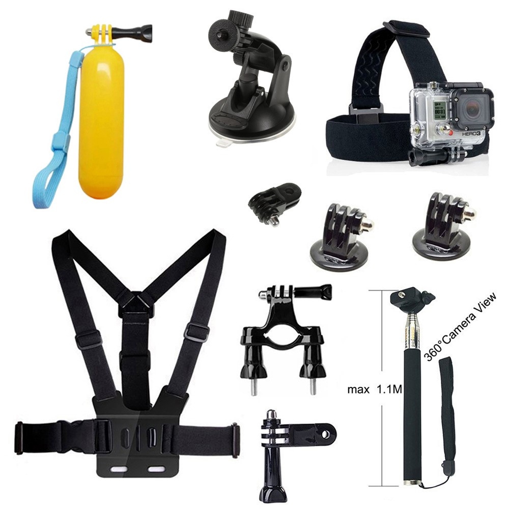 10dílná sada příslušenství pro akční kamery