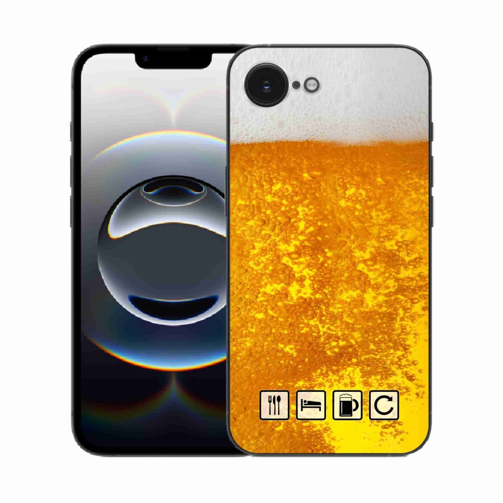 Gelový kryt mmCase na iPhone 16e - pivní motiv 3