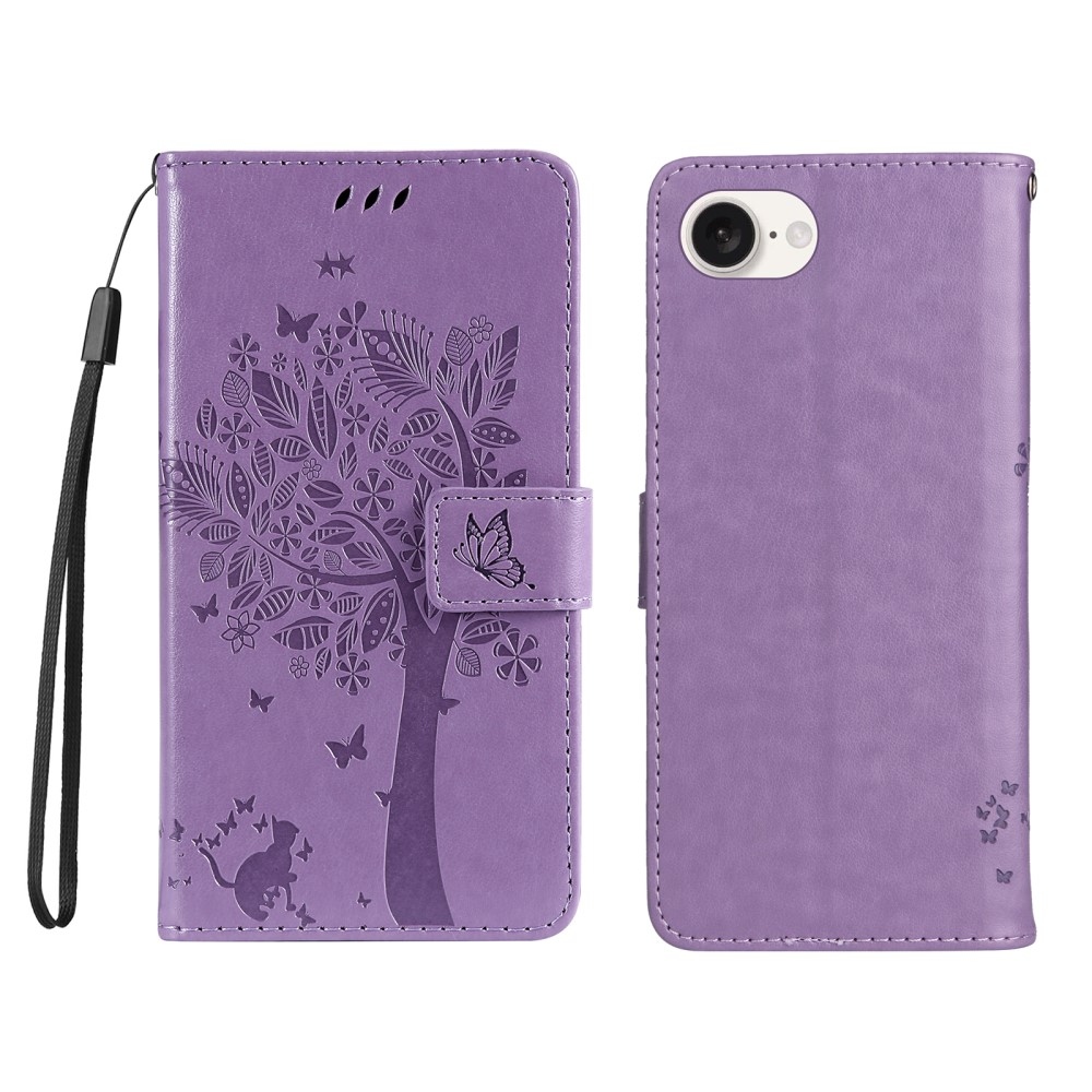 Trees knížkové pouzdro na iPhone 16e - světlefialové