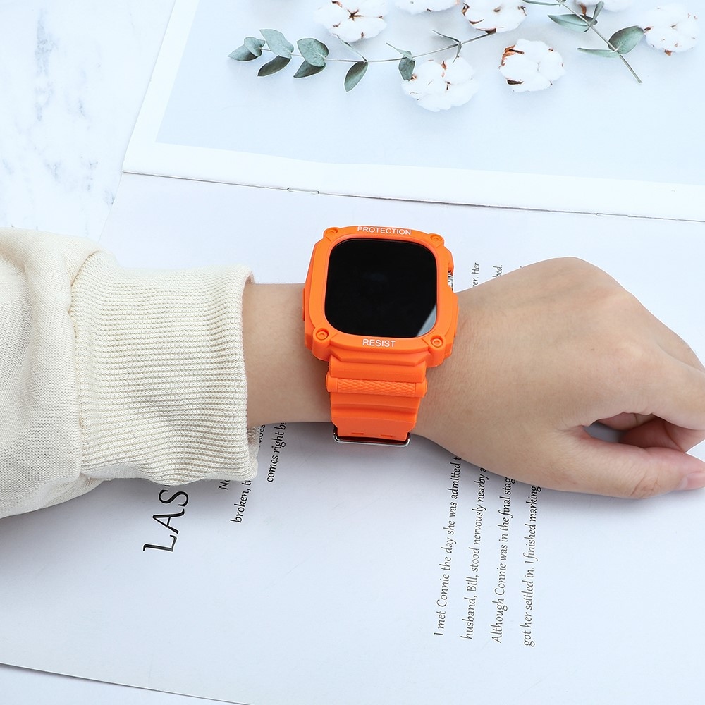 Integral ochranné silikonové pouzdro s řemínkem na Apple Watch Ultra 49mm - oranžové