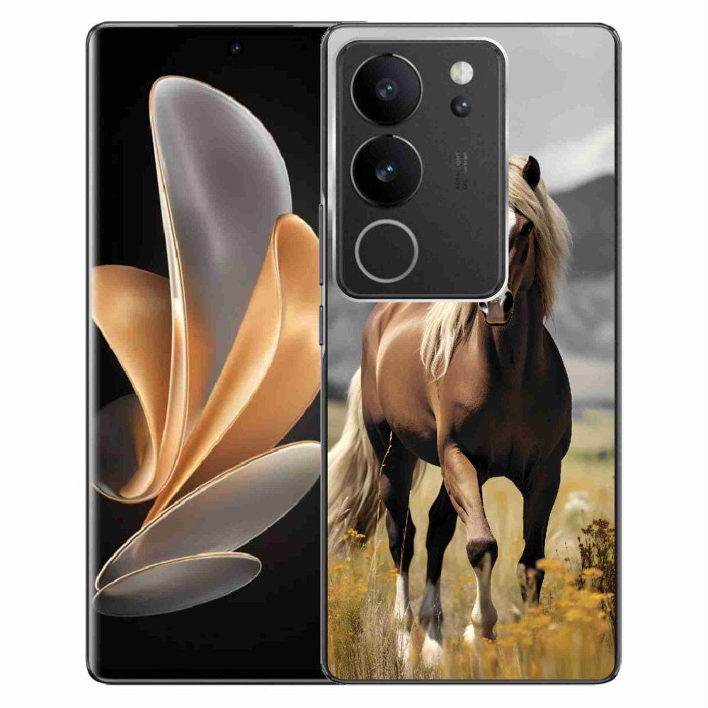Gelový kryt mmCase na Vivo V29 5G - hnědý kůň 1