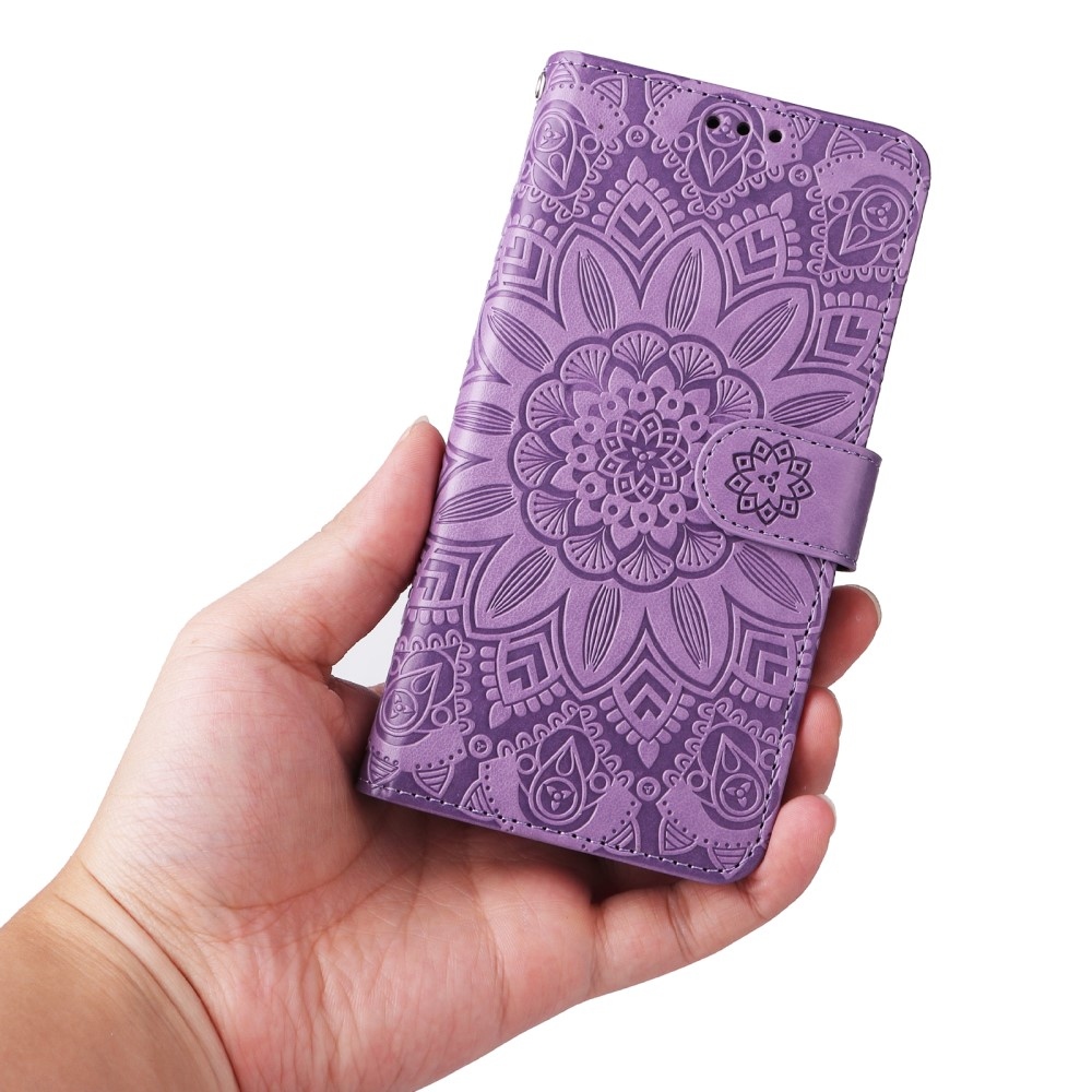 Sunflower knížkové pouzdro na Samsung Galaxy M55 5G - fialové