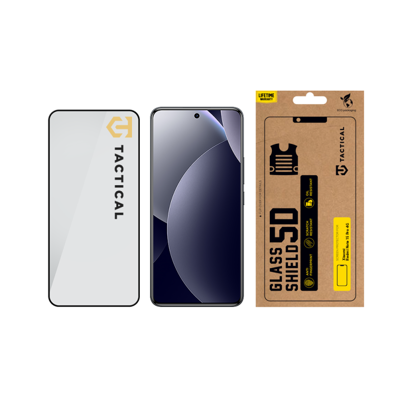 Tactical Glass Shield 5D sklo pro Xiaomi Redmi Note 15 Pro 4G Black