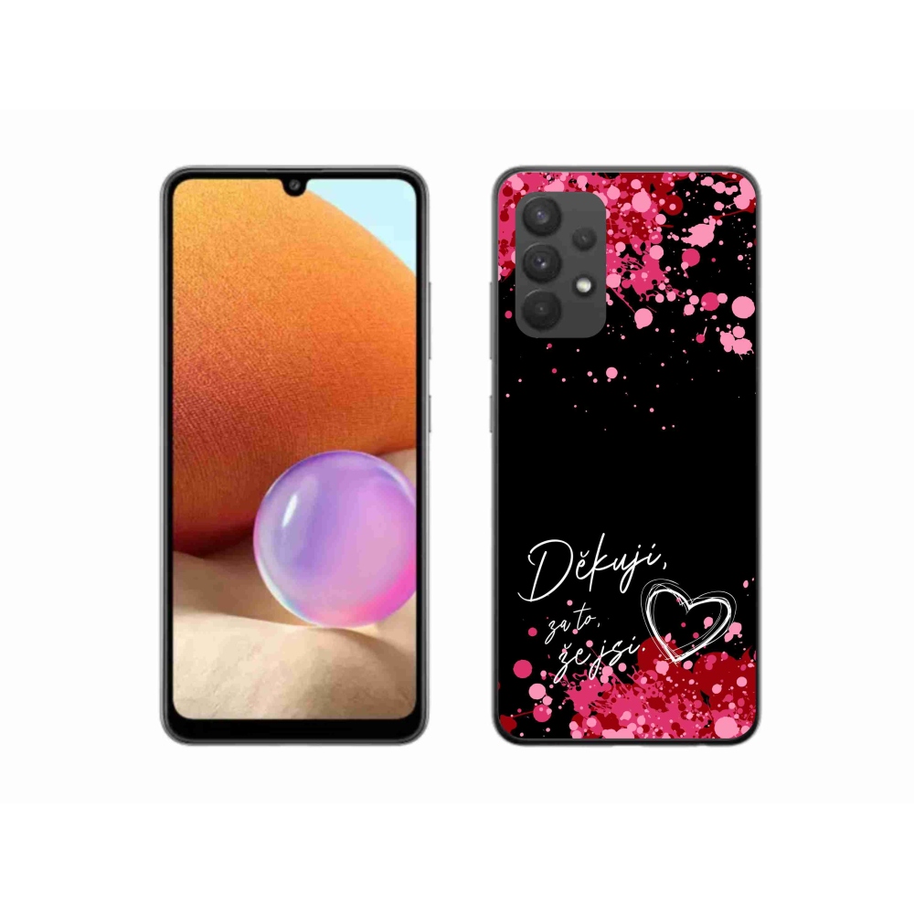 Gelový kryt mmCase na Samsung Galaxy A32 4G - zamilovaný text 2 černé pozadí