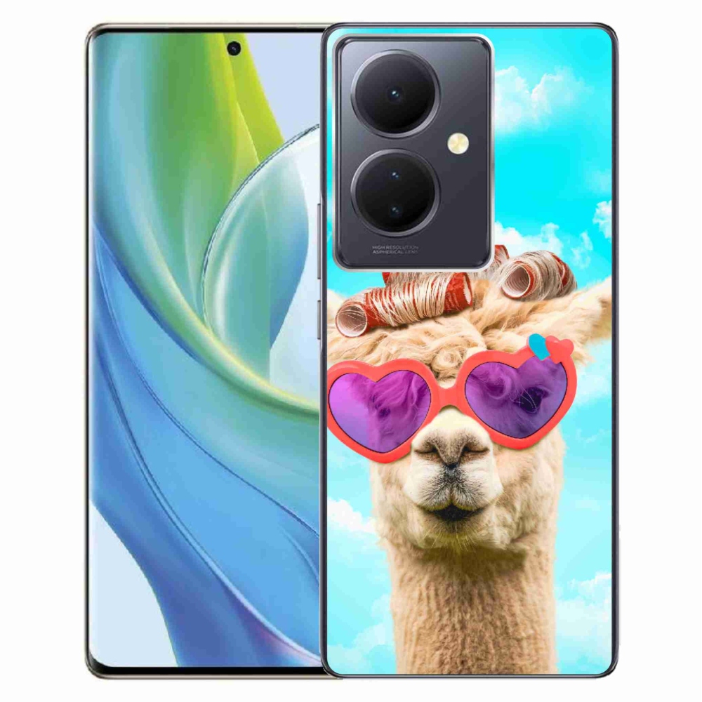 Gelový kryt mmCase na Vivo V29 Lite 5G - lama s brýlemi