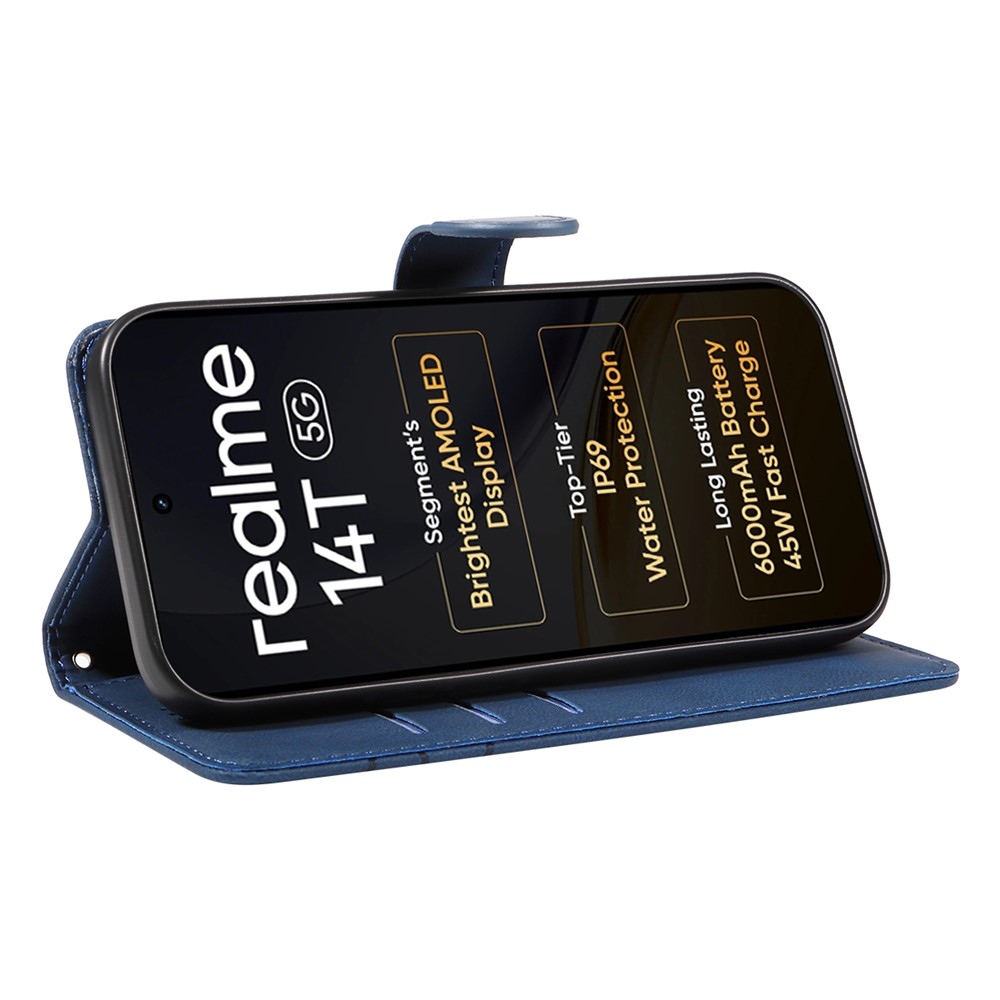 Curved knížkové pouzdro na Realme 14 5G/14T 5G - modré
