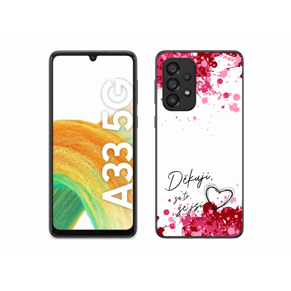 Gelový kryt mmCase na Samsung Galaxy A33 5G - zamilovaný text 2 bílé pozadí