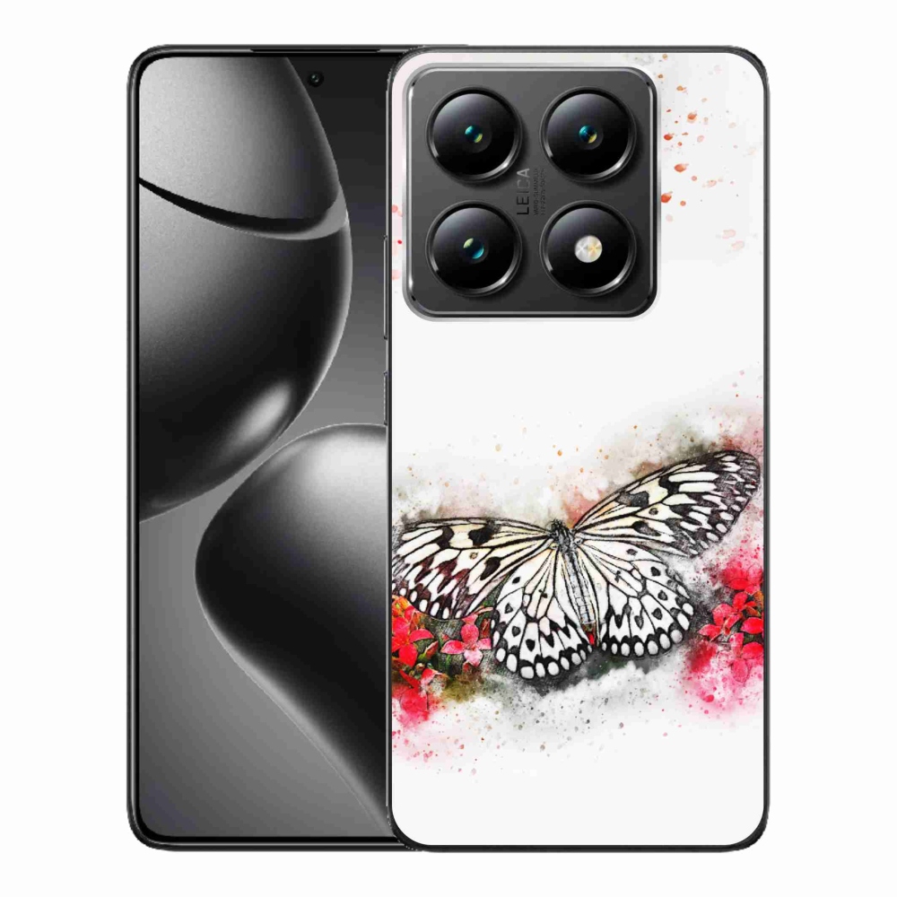 Gelový kryt mmCase na Xiaomi 14T Pro - černobílý motýl