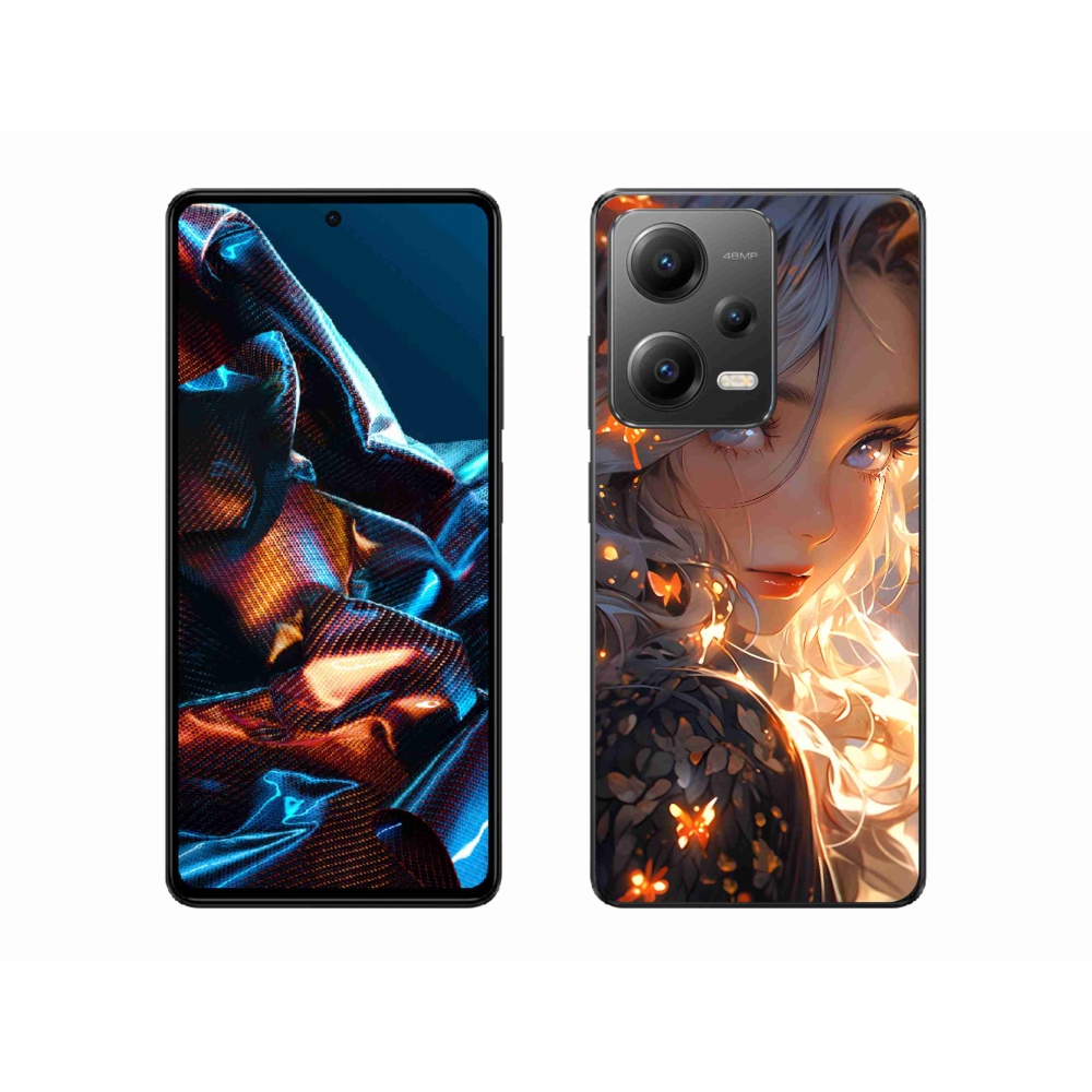 Gelový kryt mmCase na Xiaomi Redmi Note 12 Pro 5G - dívka a motýli