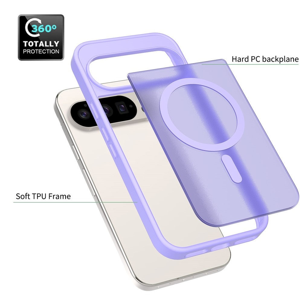 Skin gelový obal s pevnými zády a podporou MagSafe na Google Pixel 10 Pro/Pixel 10 - fialový