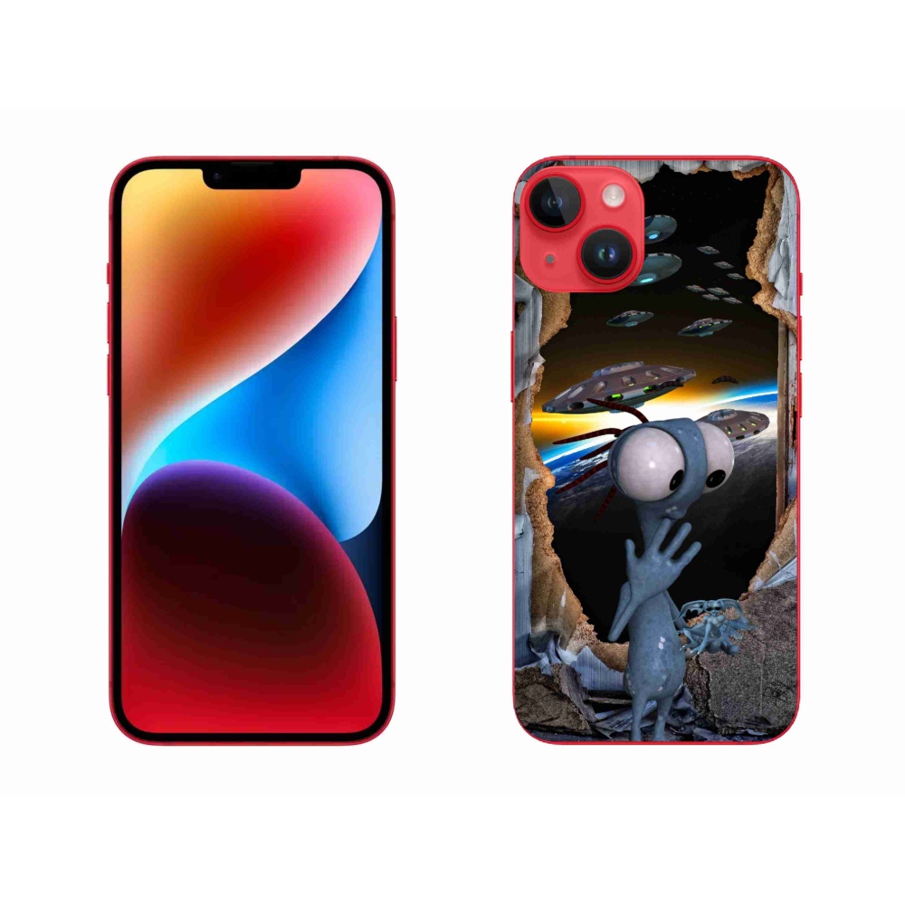 Gelový kryt mmCase na iPhone 14 Plus - mimozemšťan