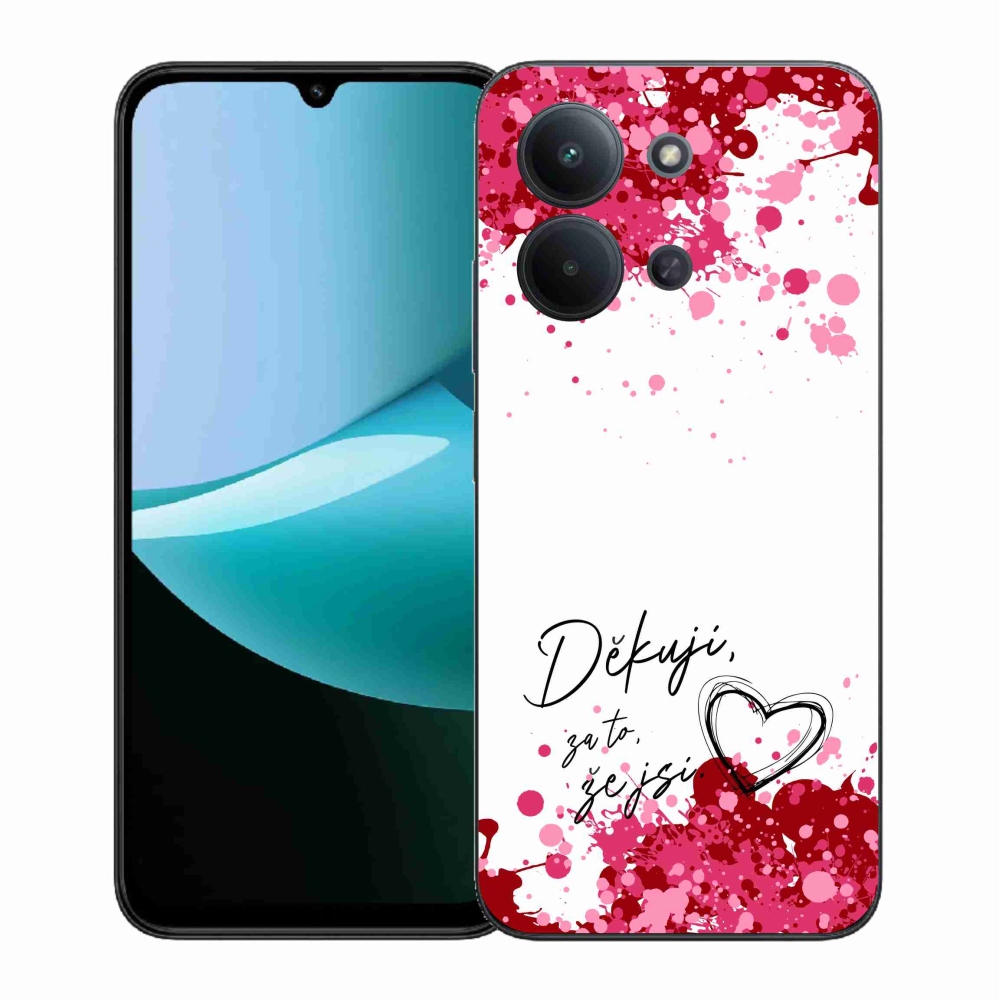 Gelový kryt mmCase na Xiaomi Redmi 15C 4G (171mm)/Poco C85 4G (171mm) - zamilovaný text 2 bílé pozadí