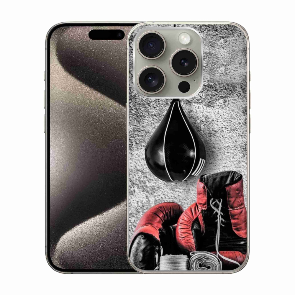 Gelový kryt mmCase na iPhone 15 Pro - boxovací pytel a rukavice