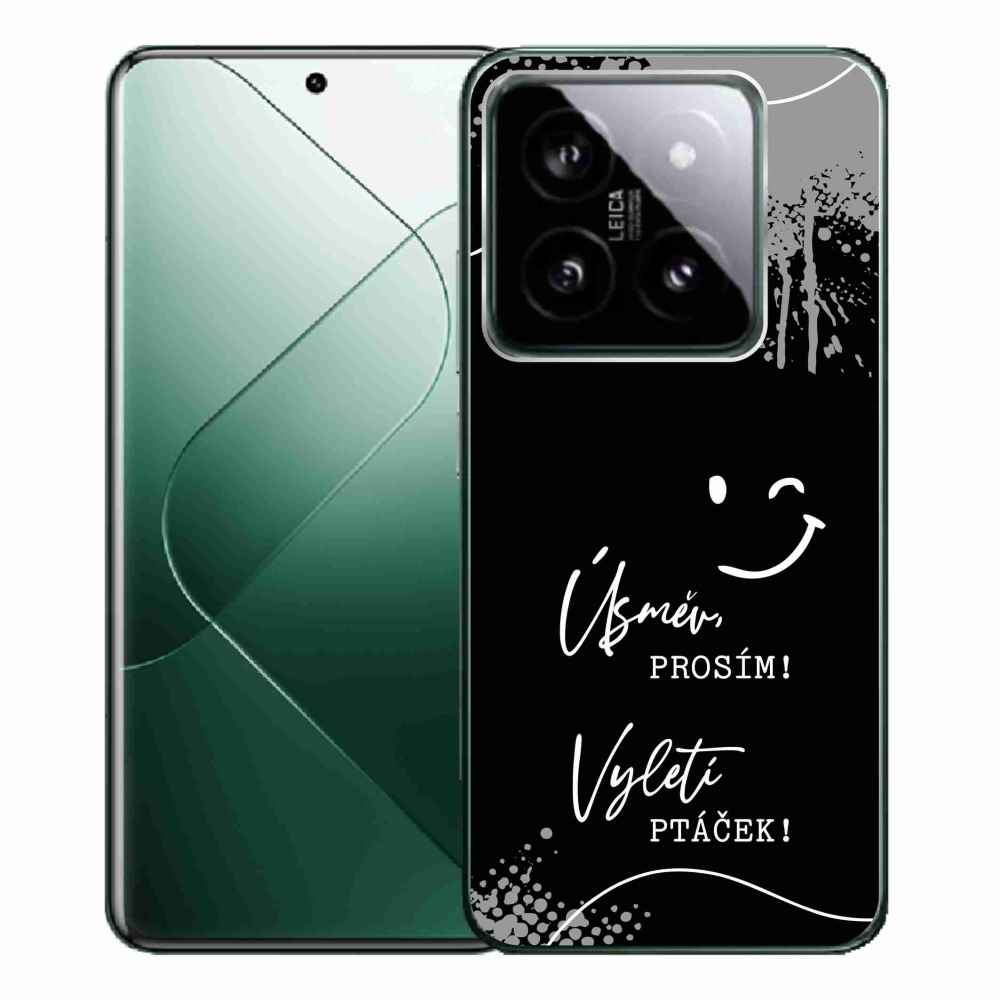 Gelový kryt mmCase na Xiaomi 14 Pro - vtipný text 4 černé pozadí