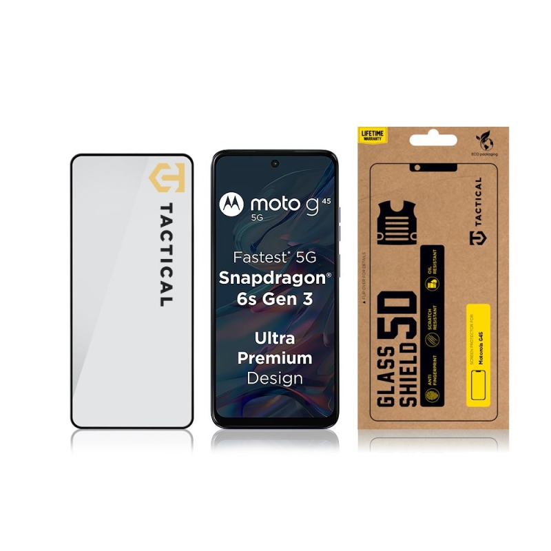 Tactical Glass Shield 5D sklo pro Motorola G45 Black