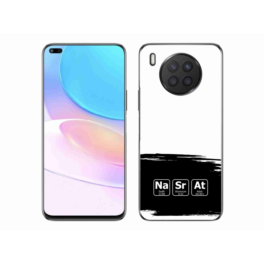Gelový kryt mmCase na Huawei Nova 8i - chemické prvky černobílé pozadí