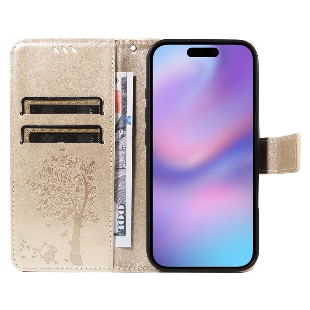 Trees knížkové pouzdro na iPhone 17 - zlaté