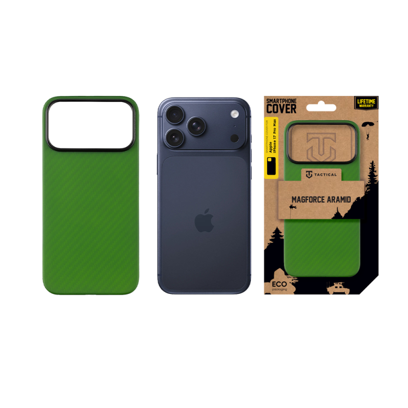 Tactical MagForce Aramid Kryt pro Apple iPhone 17 Pro Max Green Toad