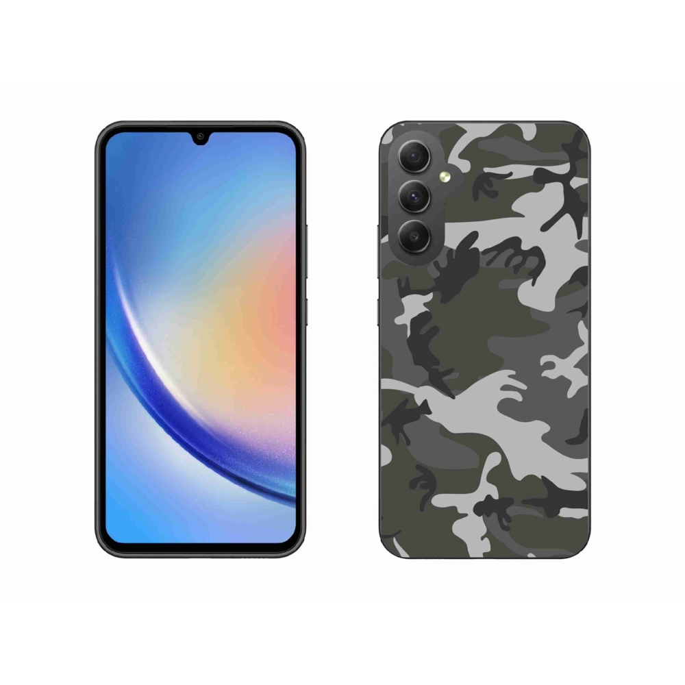 Gelový kryt mmCase na Samsung Galaxy A34 5G - maskáčový vzor