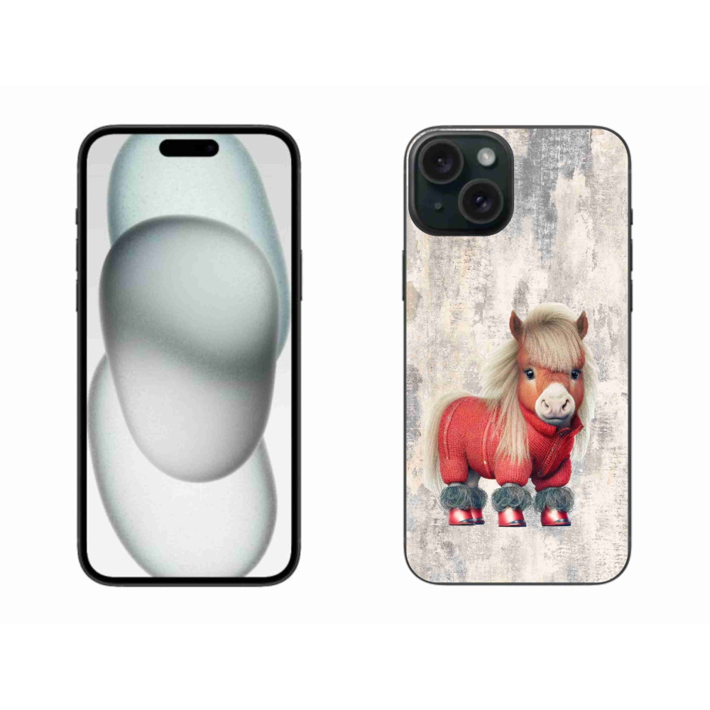 Gelový kryt mmCase na iPhone 15 Plus - poník ve svetru