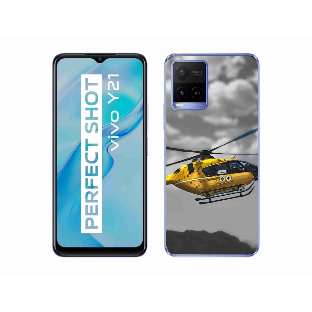 Gelový kryt mmCase na Vivo Y21/Y21s/Y33s - žlutá helikoptéra