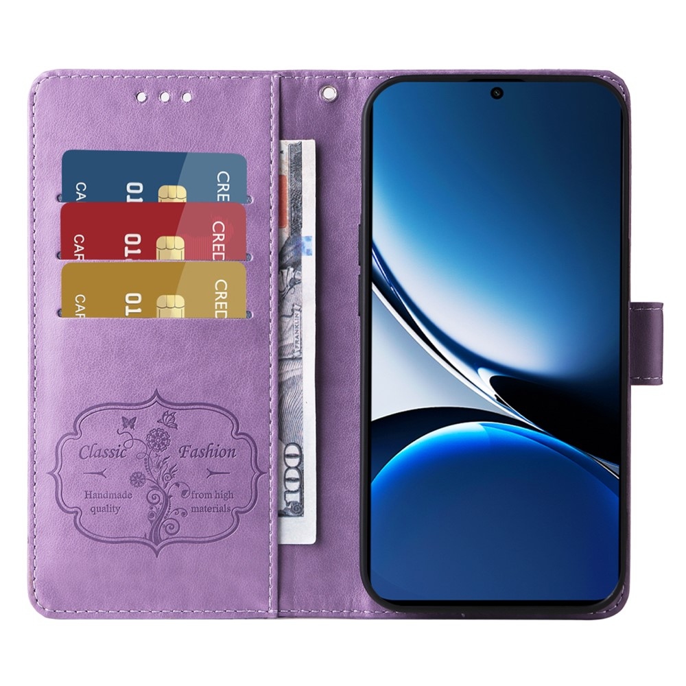 Flowery knížkové pouzdro na Xiaomi Poco X7 Pro 5G - fialové