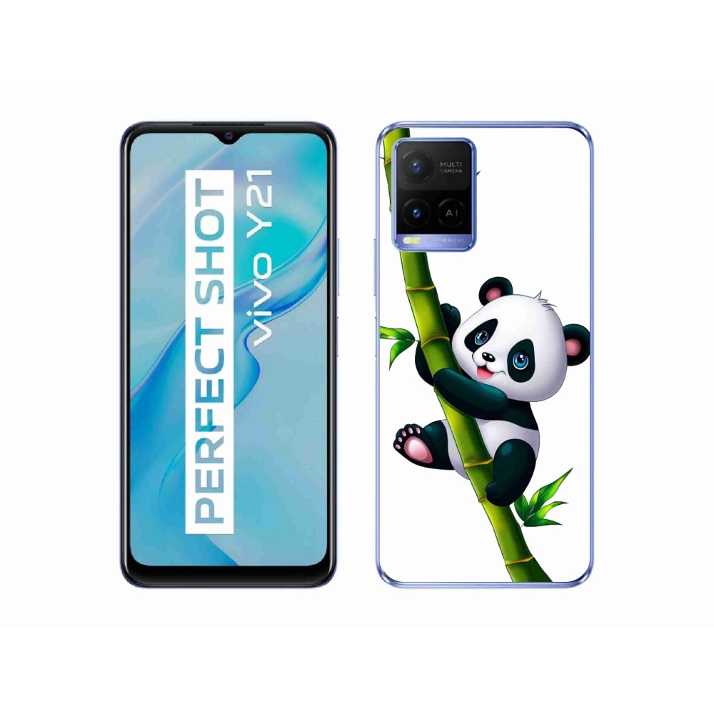 Gelový kryt mmCase na Vivo Y21/Y21s/Y33s - panda na bambusu