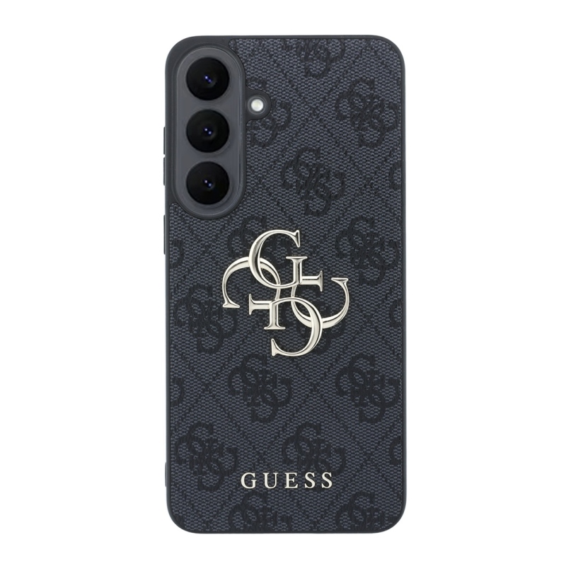 Guess PU 4G Metal Logo Zadní Kryt pro Samsung Galaxy S26 FE Black