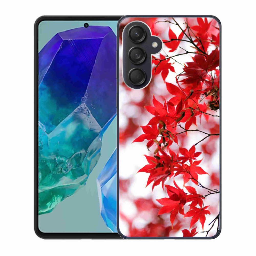 Gelový kryt mmCase na Samsung Galaxy M55 5G - červené listy