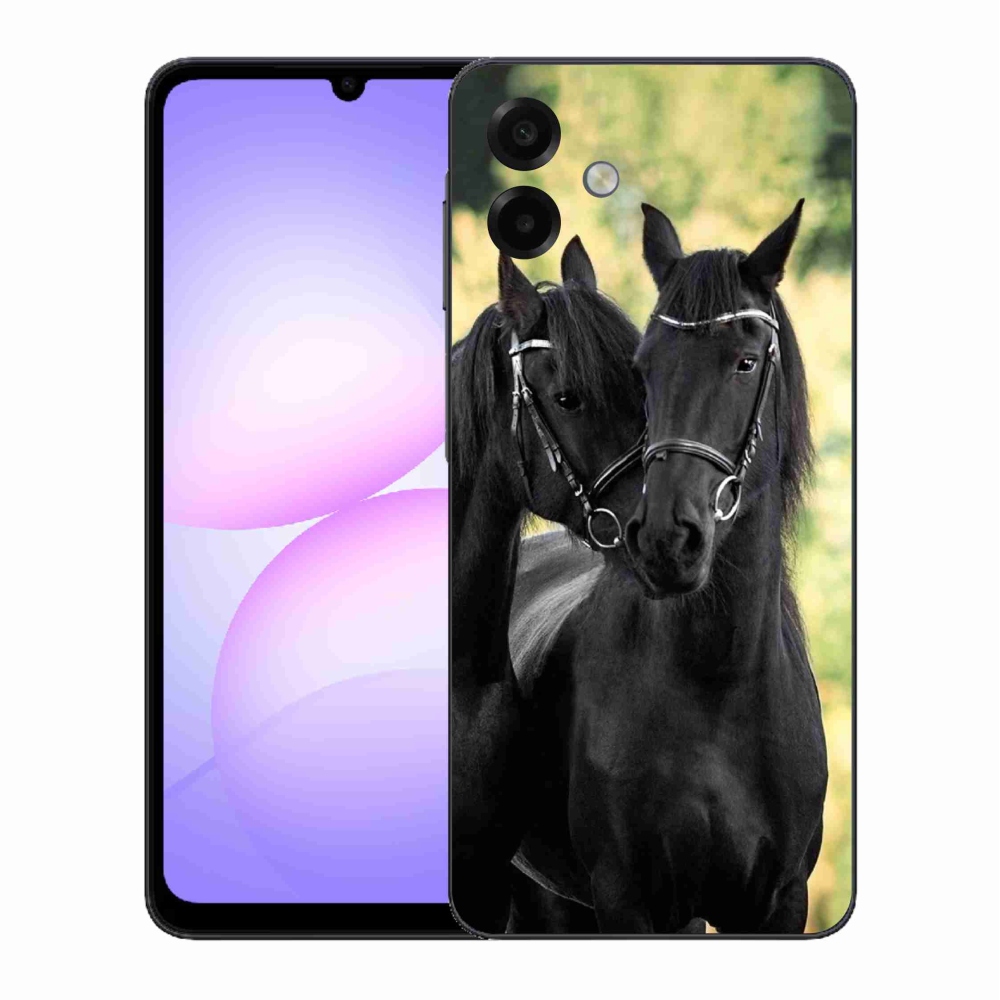 Gelový kryt mmCase na Samsung Galaxy A07 4G - dva černí koně