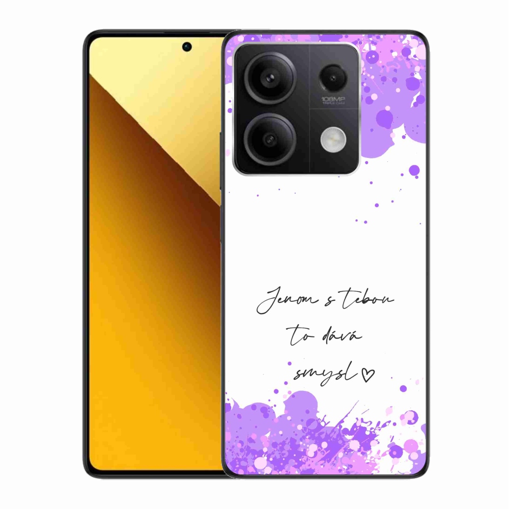 Gelový kryt mmCase na Xiaomi Redmi Note 13 5G - zamilovaný text bílé pozadí