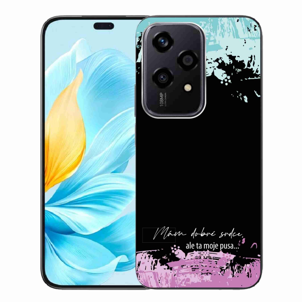 Gelový kryt mmCase na Honor 200 Lite 5G - vtipný text 3 černé pozadí