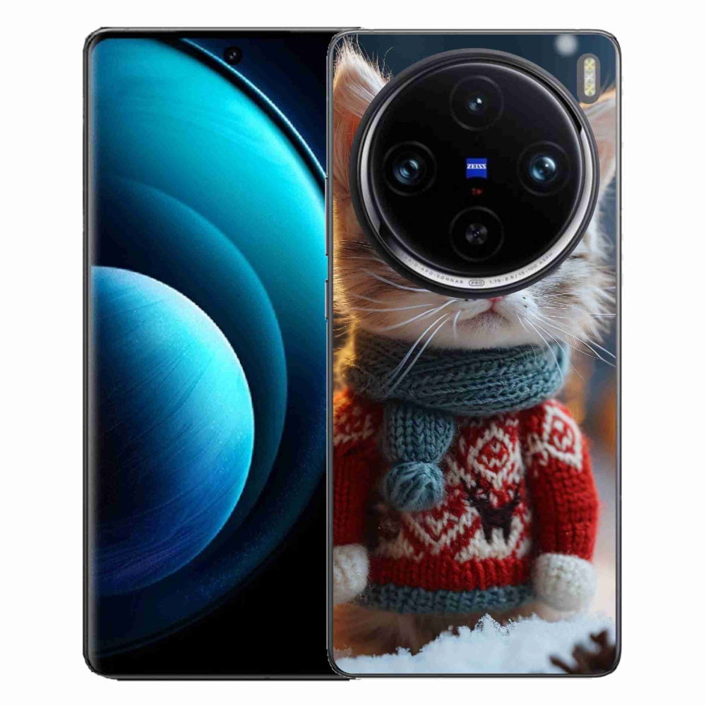Gelový kryt mmCase na Vivo X100 Pro 5G - kotě ve svetru